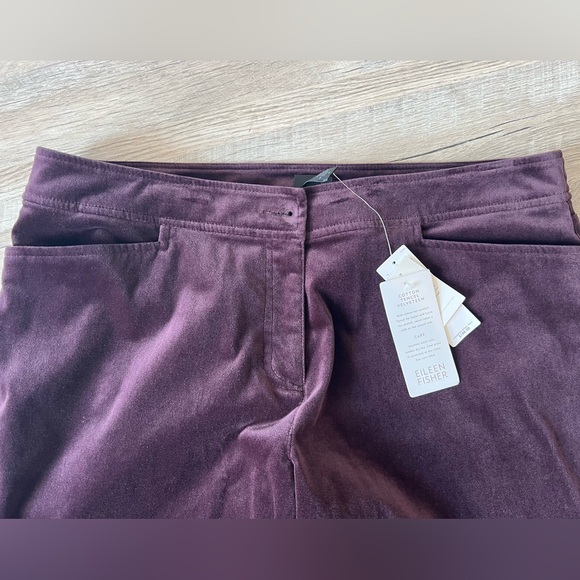 NWT Eileen Fisher Eggplant Casis Straight Jean Size Lg - Picture 3 of 8
